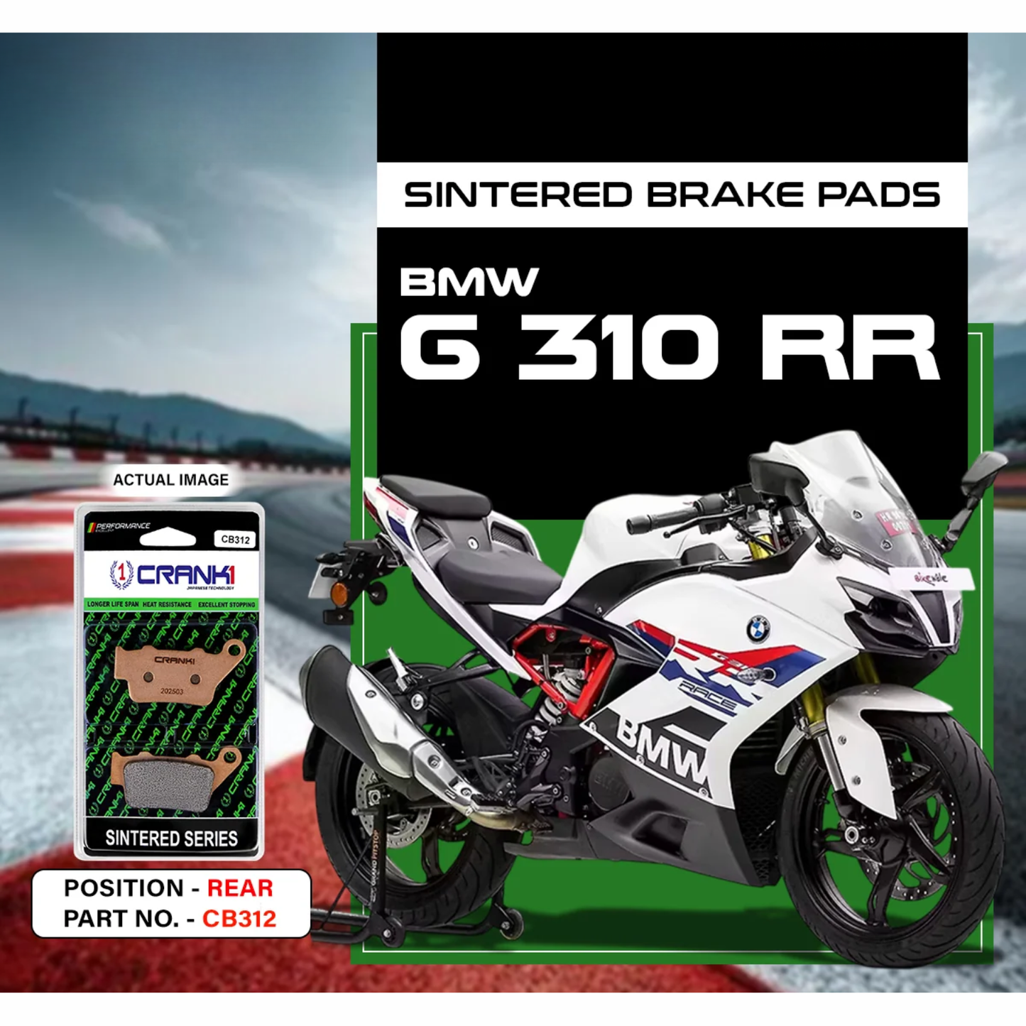 Crank1 Sintered Brake Pads for BMW G 310 RR
