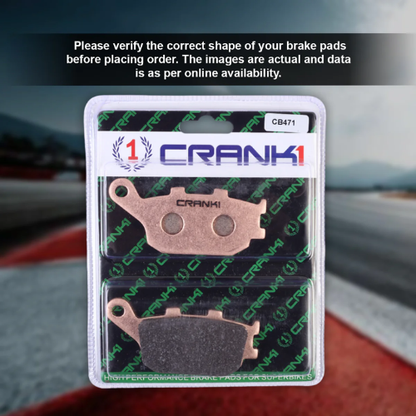 Crank1 Fully Sintered H2 Series Brake Pads for Suzuki GSX-S 1000