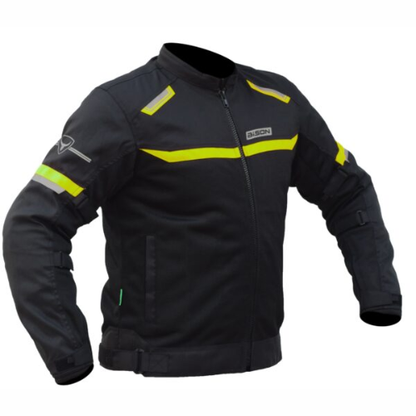 Bison ProGear Comet Level 2 Riding Jacket - Black Hi-Viz Green