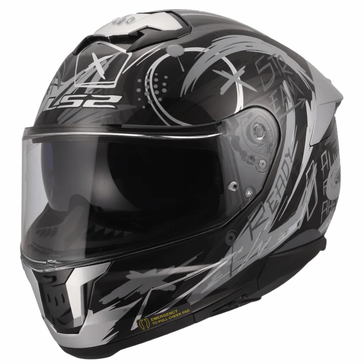 LS2 FF320 Stream II Scratches Helmet - Black Nardo Grey - LS2
