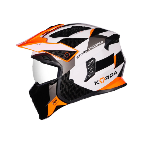 Korda Strom Trooper XOE Helmet - Gloss White Orange