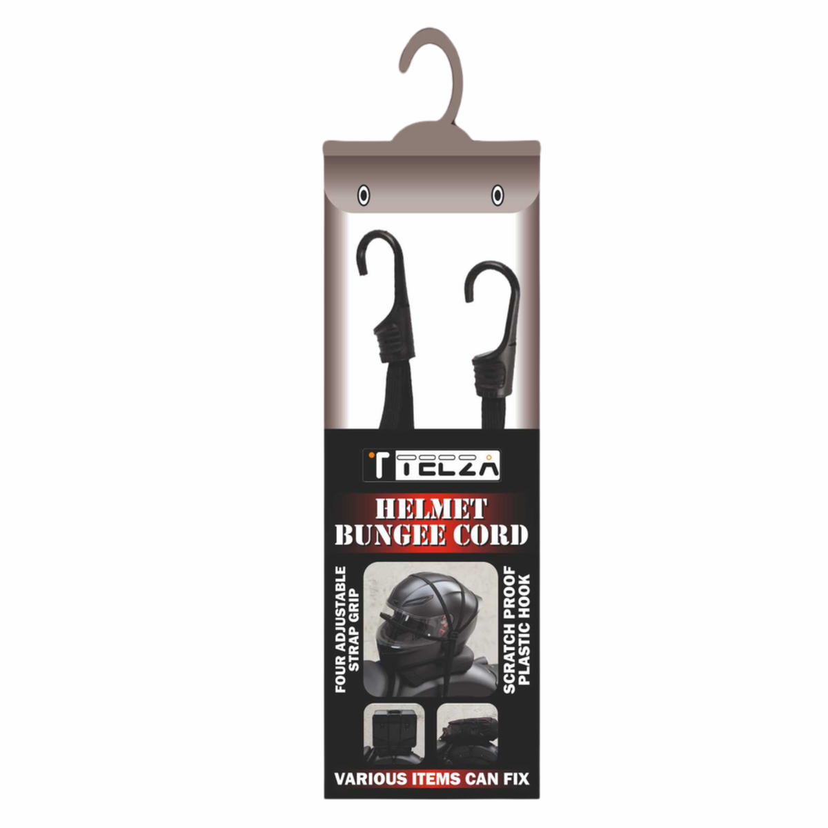 Tecza Helmet Bungee Cord - Black - Tecza