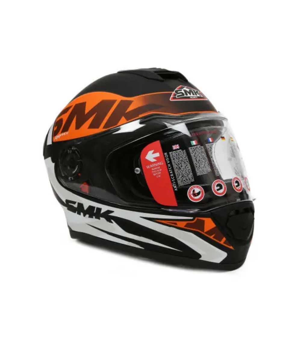 SMK Twister Attack MA276 Grey Orange Helmet - SMK