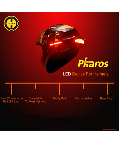 Tryka Gears Pharos - Helmet Light with Turn / Brake Indicator