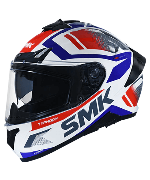 SMK Typhoon Thorn GL136 White Blue Red Helmet