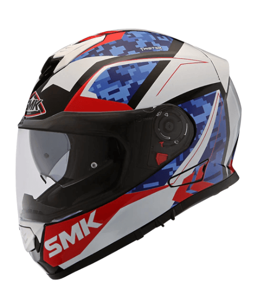 SMK Twister Zest GL135 White Blue Red Helmet