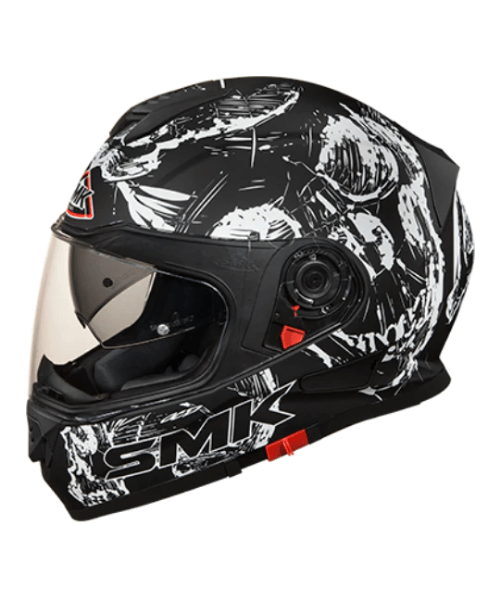 SMK Twister Skull MA210 Black White Helmet