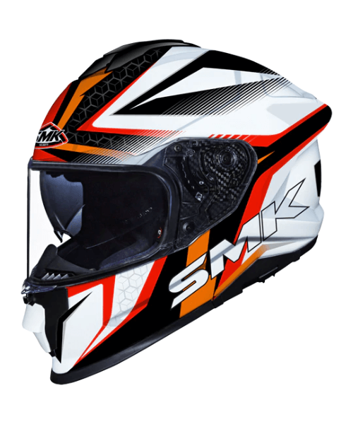 SMK Titan Slick GL123 White Red Helmet