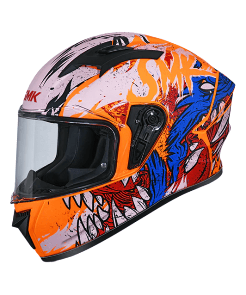 SMK Stellar Werewolf MA713 Orange Blue Helmet