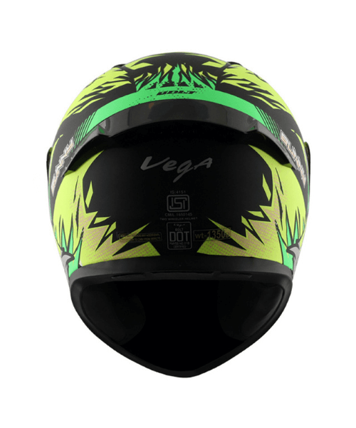 Vega Bolt Bunny Dull Black Neon Yellow Helmet