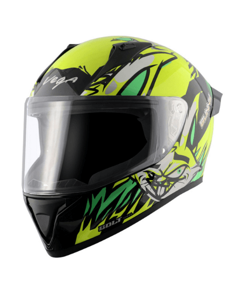 Vega Bolt Bunny Black Neon Yellow Helmet