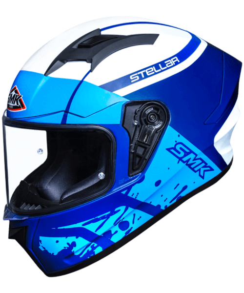 SMK Stellar Squad White Blue Matt (MA551) Helmet - L