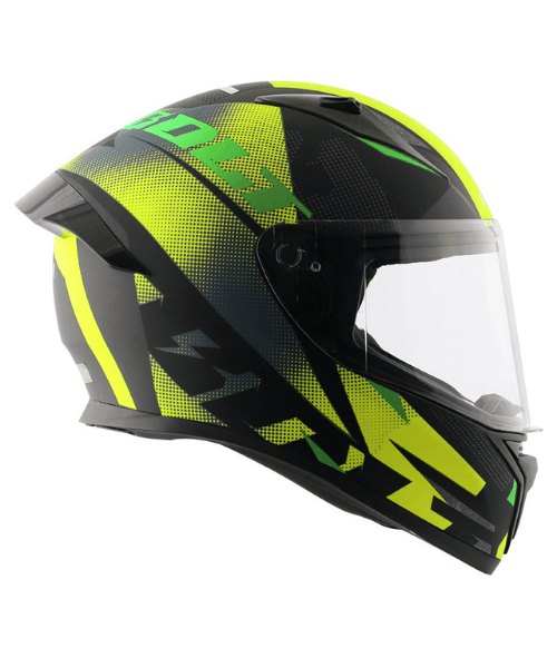 Vega Bolt Macho Dull Black Neon Yellow Helmet