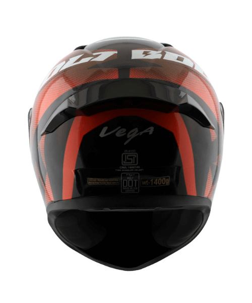 Vega Bolt Macho Black Orange Helmet