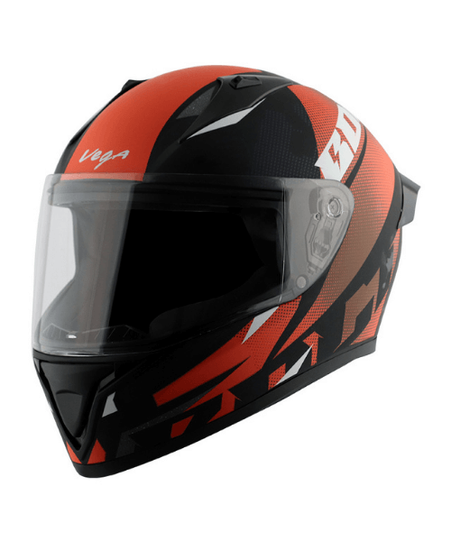 Vega Bolt Macho Dull Black Orange Helmet