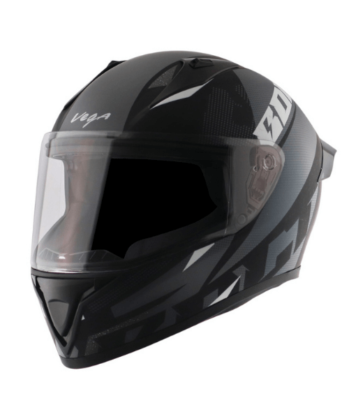 Vega Bolt Macho Dull Black Grey Helmet