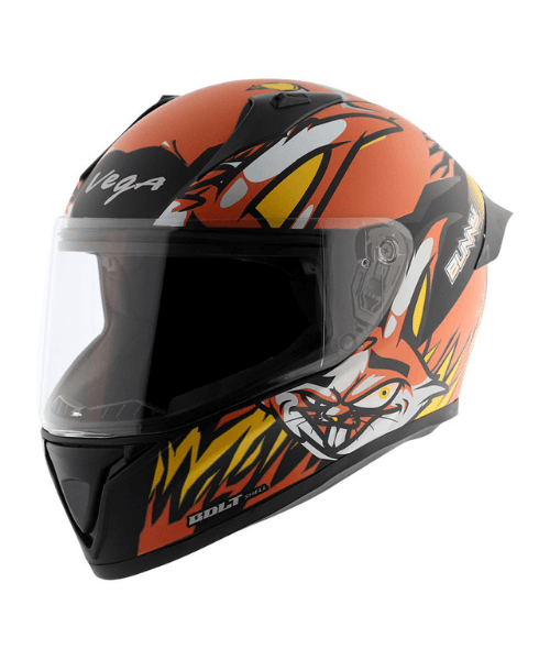 Vega Bolt Bunny Dull Black Orange Helmet