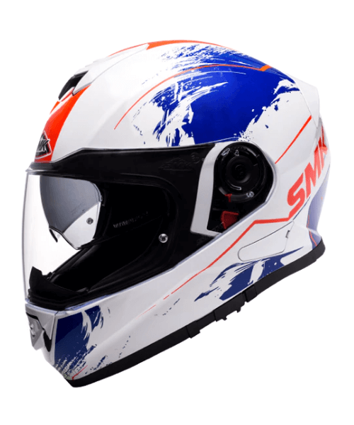 SMK Twister Wraith GL153 White Blue Helmet
