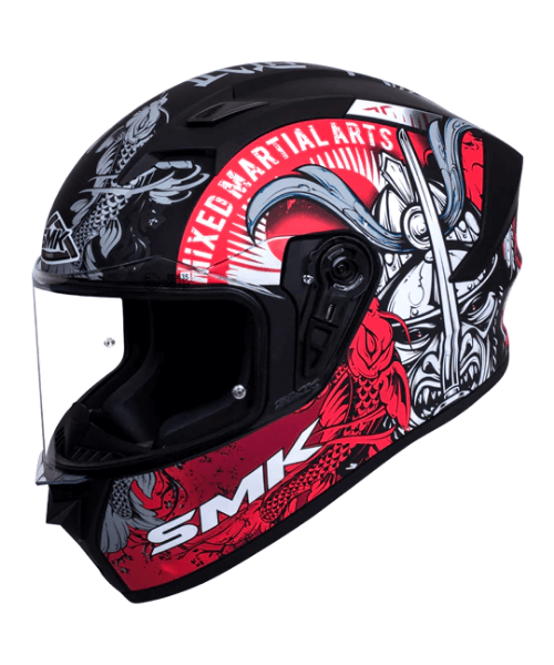 SMK Stellar Samurai MA263 Black Red Helmet