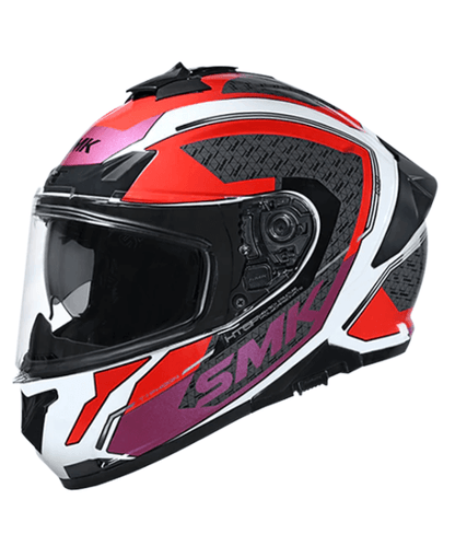 SMK Typhoon RD1 Decor GL136 Gloss White Red Grey Helmet