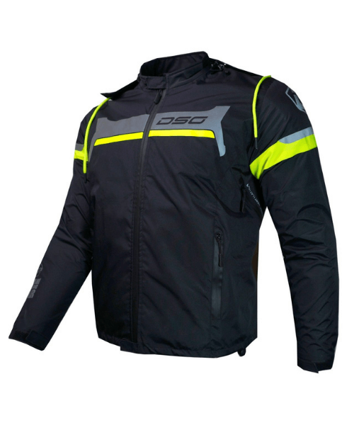 DSG Urban Rider Water Resistant Hoodie - Black Yellow Fluo