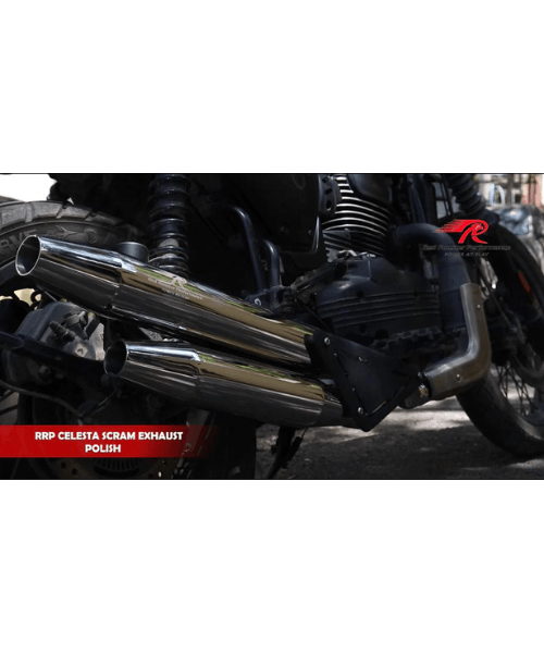 Red Rooster Performance Celesta Scram Exhaust for Yezdi Scrambler - Polish