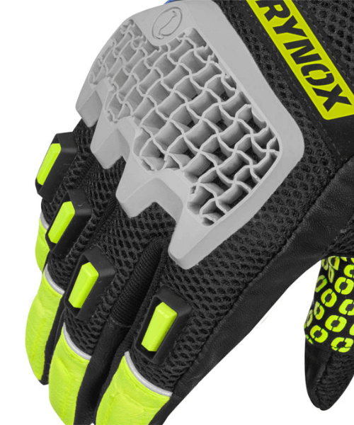 Rynox Gravel Dualsport Riding Gloves Hi-Viz Green Blue