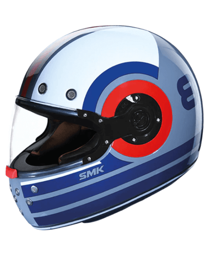 SMK Retro Ranko GL653 White Blue Helmet