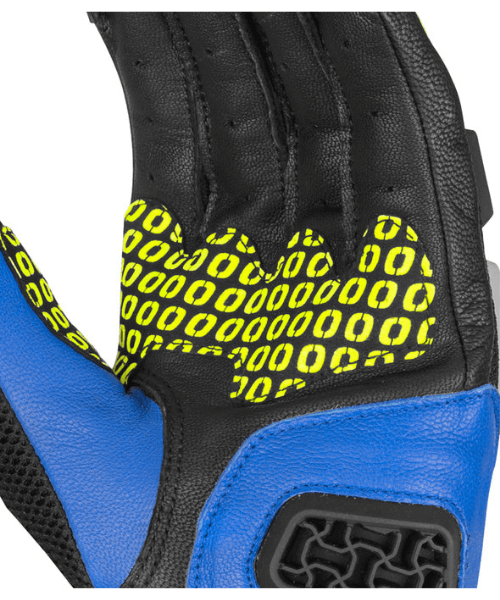 Rynox Gravel Dualsport Riding Gloves Hi-Viz Green Blue