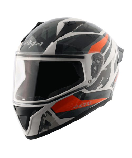 Vega Bolt Rapid White Orange Helmet