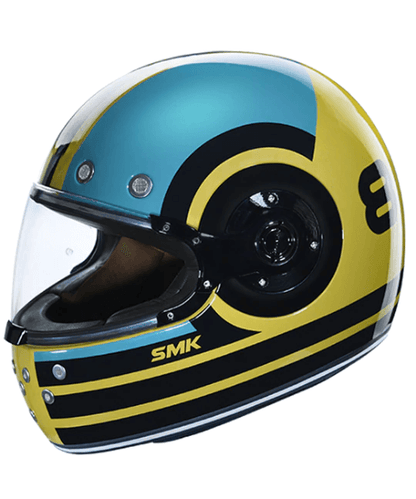 SMK Retro Ranko GL428 Yellow Green Helmet