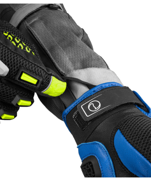 Rynox Gravel Dualsport Riding Gloves Hi-Viz Green Blue