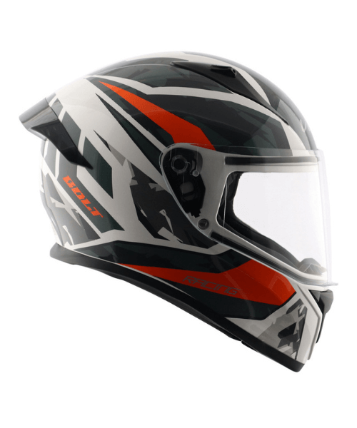 Vega Bolt Rapid White Orange Helmet