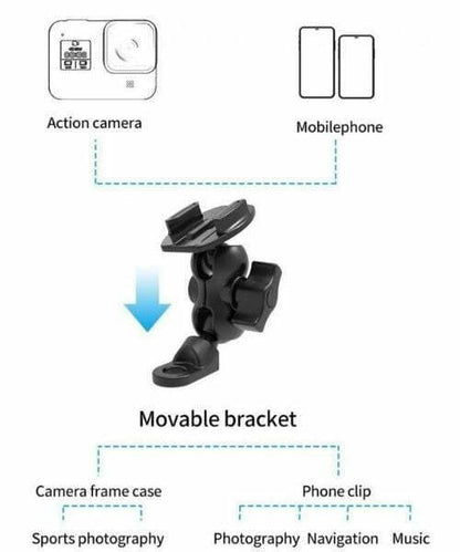 Telesin Motorcycle Mirror Mount for ActionCams with Quick Release Adapter