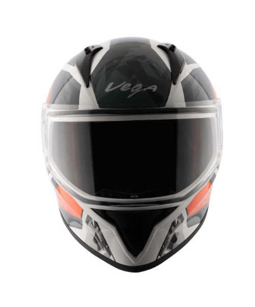 Vega Bolt Rapid White Orange Helmet