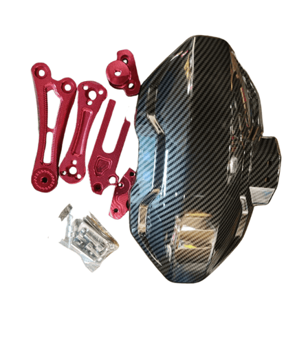 Moto Arch Universal Tyre Hugger (Carbon Fibre Design) - Red