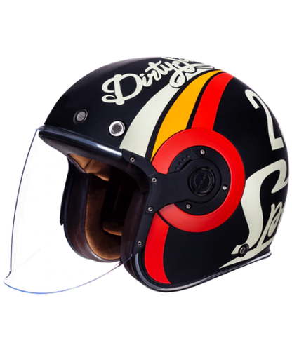 SMK Retro Jet Speed TT MA213 Black Red White Helmet