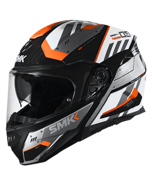 SMK Gullwing Tekker MA217 Matt Black White Orange Helmet