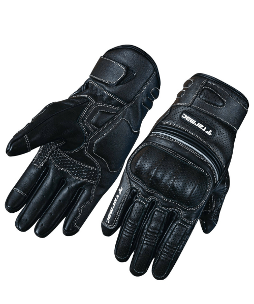 Tarmac Retro Leather Riding Gloves - Black