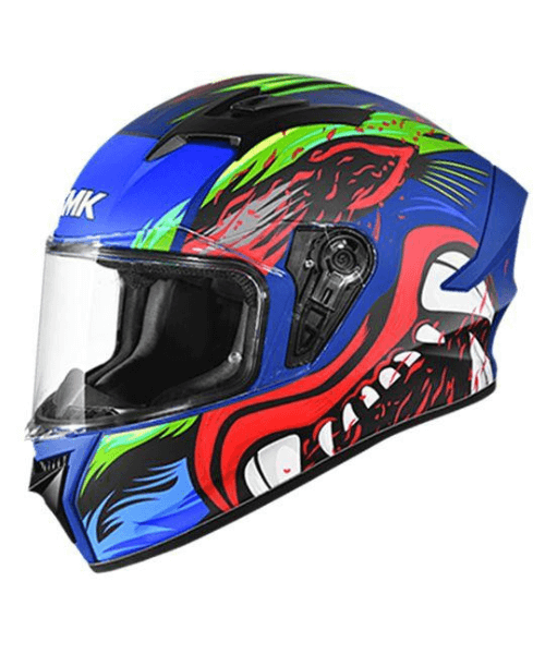SMK Stellar Animal Full Face Helmet GL538 Gloss Blue Red Green
