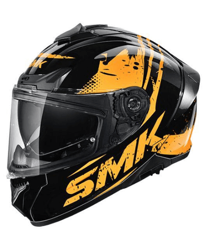 SMK Typhoon Grunge D Ring Helmet GL627 Gloss Black Gold