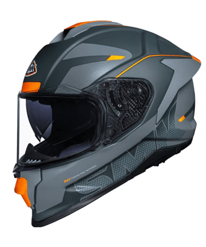 SMK Titan Firefly MA667 Grey Orange Helmet