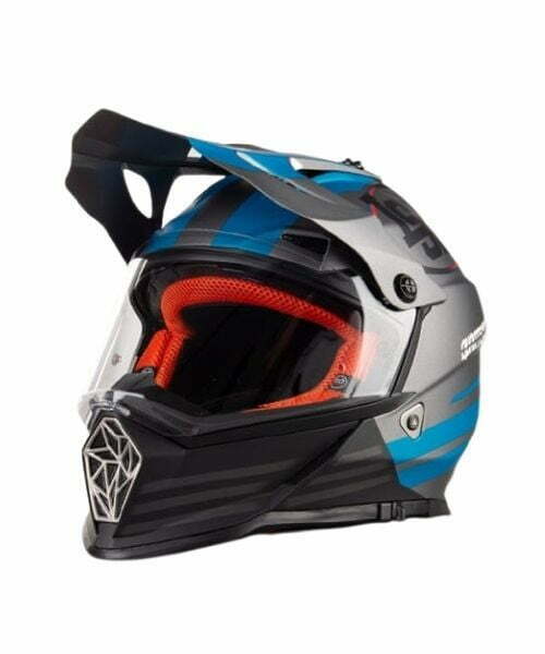 LS2 MX436 Quarterback Matt Titanium Black Blue Helmet