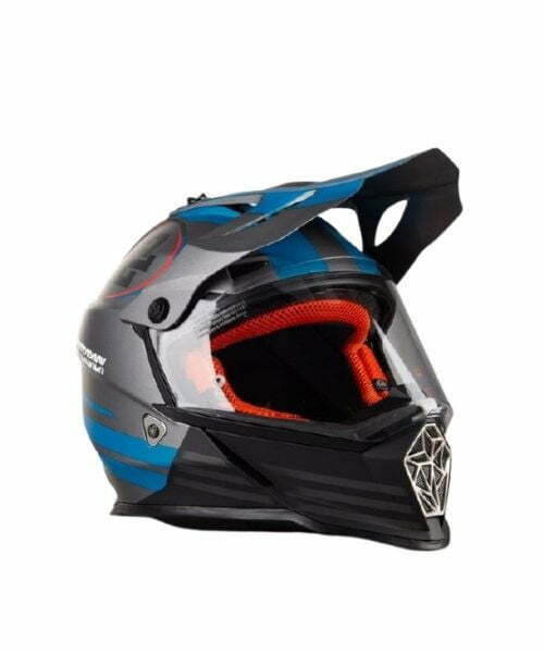 LS2 MX436 Quarterback Matt Titanium Black Blue Helmet