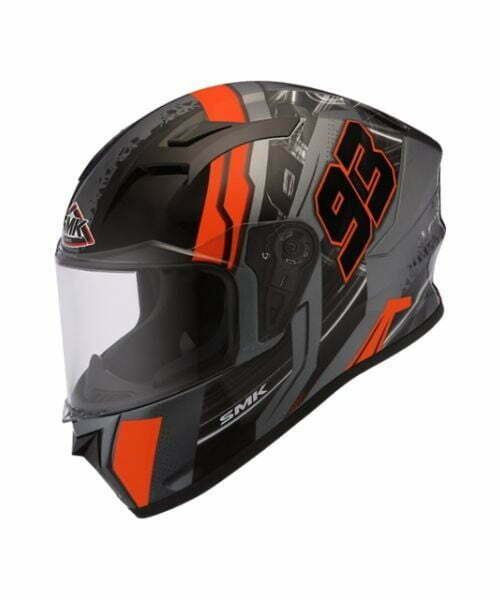 SMK Stellar 93 Swank Gloss Anthracite Orange (GLDA672) Helmet