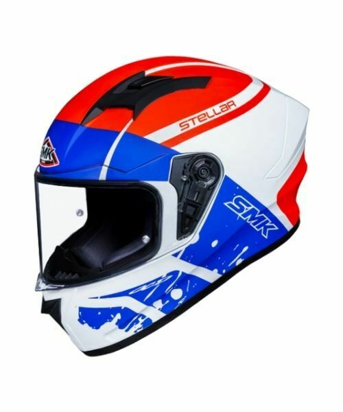 SMK Stellar Squad White Blue Red Matt (MA153) Helmet