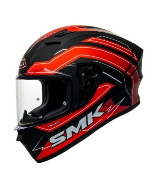 SMK Stellar Bolt Matt Black Red White (MA231) Helmet