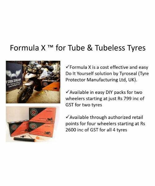 Formula X Motorcycle Pro DIY Kit - Gel Based High Speed Puncture Sealant Motorcycle Pro for 2 Tyres