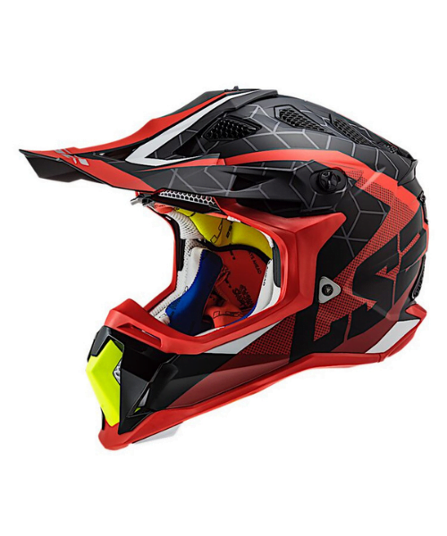 LS2 MX700 Subverter Evo Straighter Helmet - Gloss Red Black Hi-Viz / S
