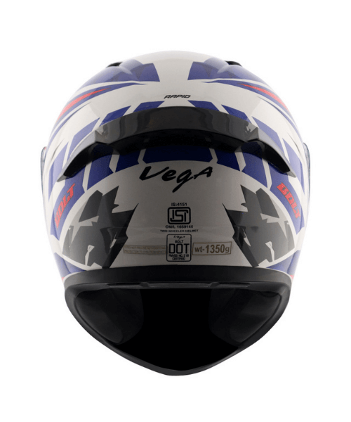 Vega Bolt Rapid White Blue Helmet